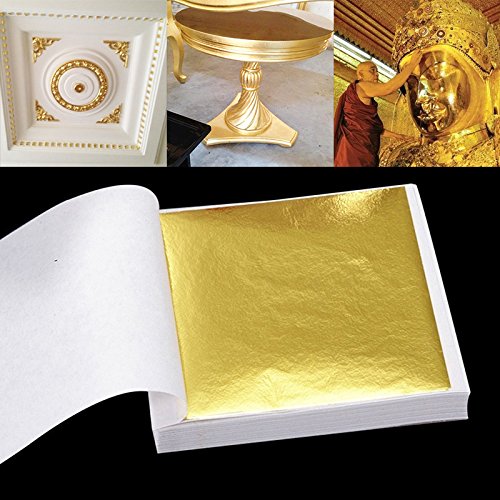 La mejor selección de Pan de oro Top 5. 44 CXZC 100 Páginas 24 K Hoja de Oro Arte Arte Diseño Marco Dorado Materiales Decorativos (artesanías, no comestibles)