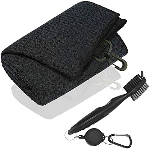 FINGER TEN Golf Towels More Weight & Thicker with Magnetic Clip 15.8"x15.8" 1 Pack