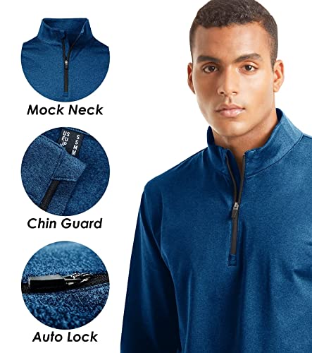 Boladeci Mens Pullover Quarter Zip Premium Fleece Long Sleeve Lightweight Comfort Quick Dry Spring Fall Running Sweater Shirts Sweatshirts Dark Grey L #TOP2