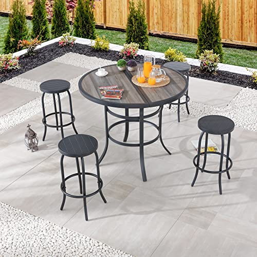 Image of LOKATSE HOME Outdoor Bar Height Stool Metal Bistro Chair Counter Footrest, Set of 4