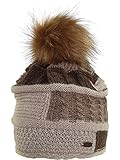 fiebig Damen Elegante Mütze Bommel 3 Farben, Kopfgröße:Einheitsgröße, Farben:braun