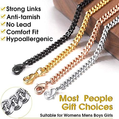 Collana Con Catena Cubana Miami In Oro Massiccio 14 Carati, Catena - Foto 9