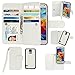 xhorizon Premium Leather Folio Case [Wallet Function] [Magnetic Detachable] Fashion Wristlet Lanyard Hand Strap Purse Multiple Card Slots Cash Compartment Pocket for Samsung Galaxy S5 (i9600)