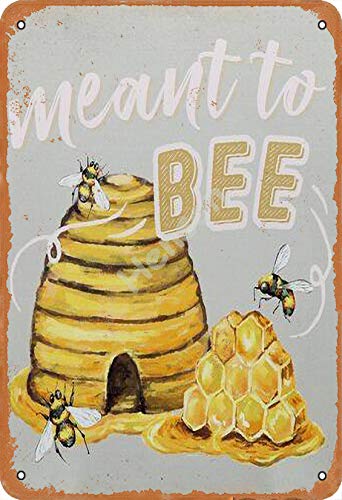 Image of Henson Meant To Bee vintage Tin Sign Logo 12 * 8 inches Advertising Eye-Catching Wall Decoration