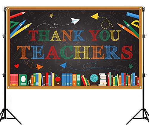 Thank You Teachers Photo Booth Backdrop Teachers Appreciation Week Indoor Outdoor Party School Classroom Bulletin Board Home Office Wall Background Decoration