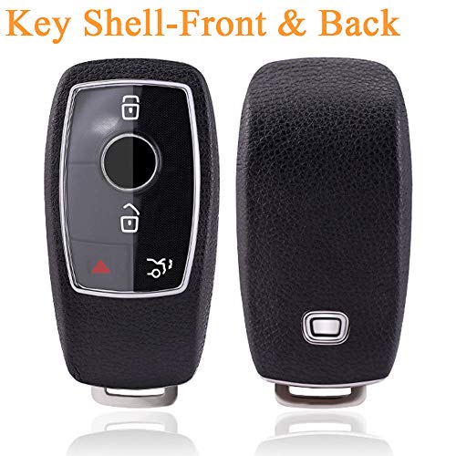 Sanrily Key Cover Case For Mercedes Benz 2020 E C Class W213 E300 E450 Amg Gle350 Cla250 Glc300 Keyless Remote Keychain Holder Abs Plastic Leather Full Protection Key Shell Black #TOP2