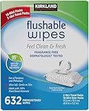 Kirkland Signature Moist Flushable Wipes, 632 Wipes