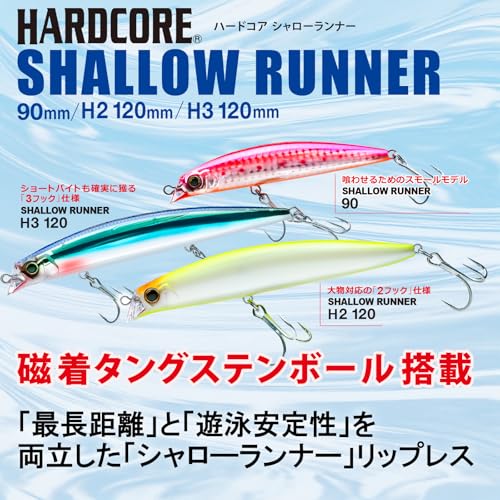 DUEL(デュエル) HARDCORE(ハードコア) ルアー リップレスミノー ハードコア シャローランナー H3 (F) 120mm 重量:17g F1195-HKN-キビナゴ シーバス ヒラスズキ 2枚目