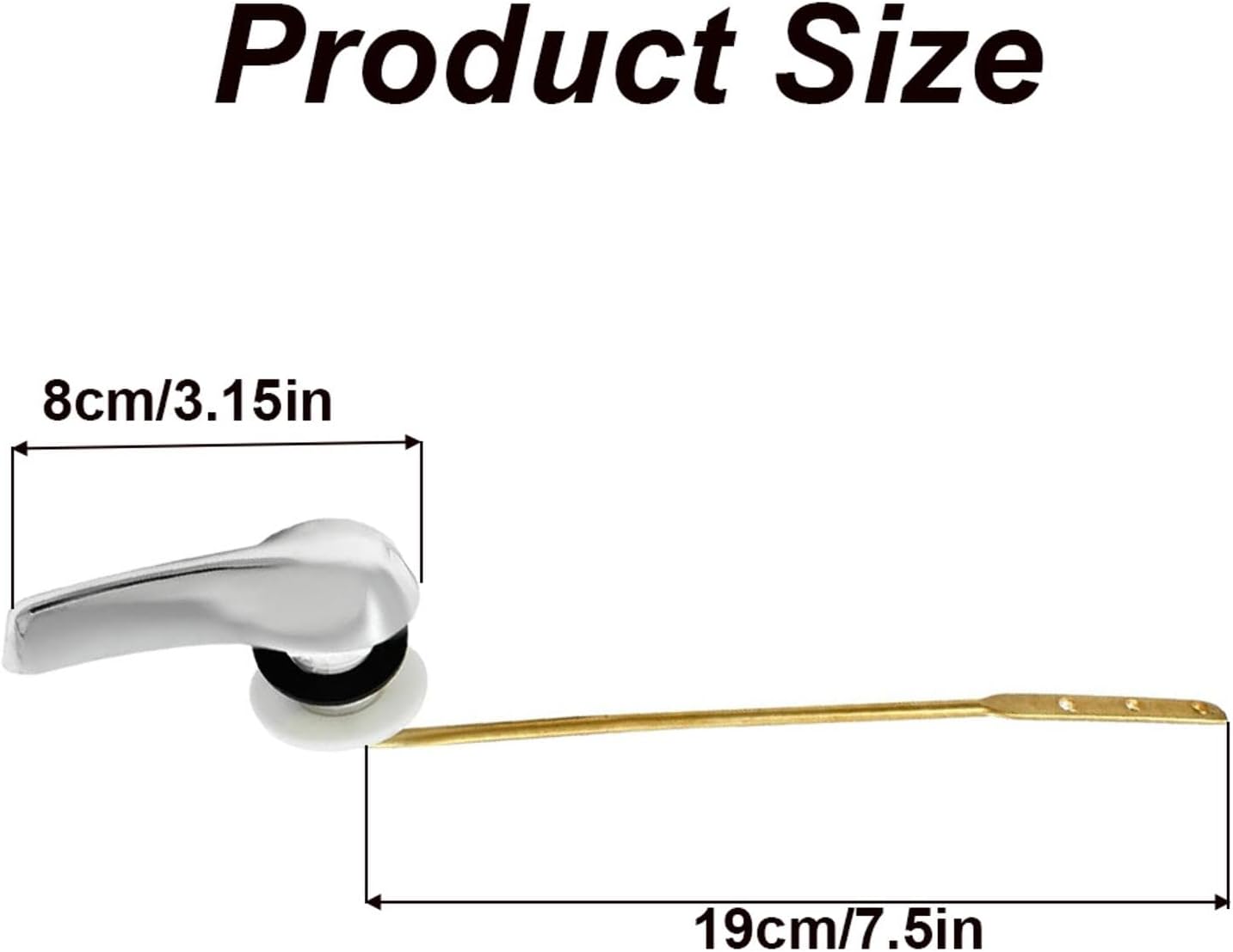 SEIWEI 6 Packs Copper Toilet Handle for Front Mount Replacement Kit with Universal Toilet Flapper and Chain, Toilet Tank Flush Lever Replacement