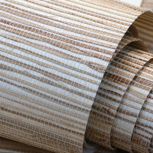 Carte da Parati in Sisal Elegante di Lusso, Carta Parati in Tessuto Erboso Naturale, Tappezzeria Rotoli di Carta da Parati Vintage E Retro, per Camera Letto Soggiorno Decorazione Parete
