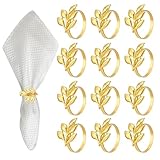Naroote Anneaux de Serviette en Forme de Feuille, 12 Pièces, Superbe Ornement Métallique p...