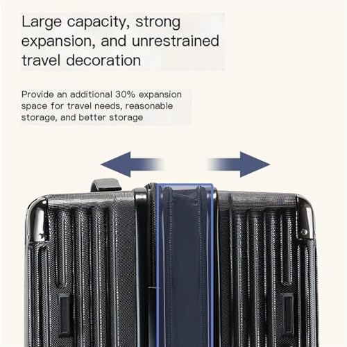 Suitcases Double Layer Zipper Expansion Suitcase Unisex Travel Suitcase Trolley Case Large Capacity Password Suitcase Suitcases with Wheels(Black,26in)4