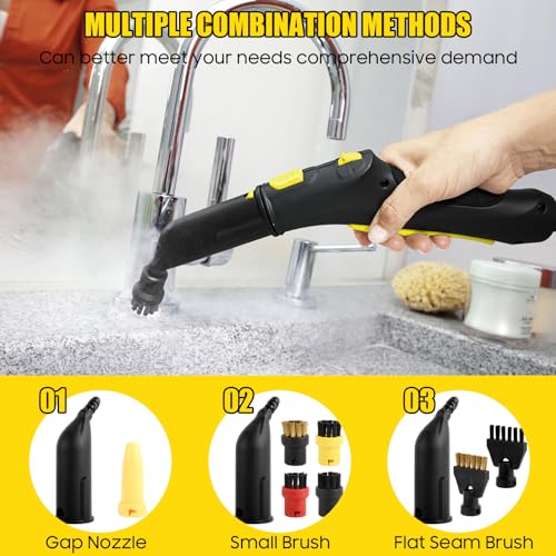18 Stück Zubehör für Kärcher Dampfreiniger SC1 SC2 SC3 SC4 SC5 – Dampfreiniger Bürste Set, inkl Mikrofaser-Tücher, Gebogene Düse, Fugenbürste, Fensterabzieher – Perfekt für Gründliche Reinigung