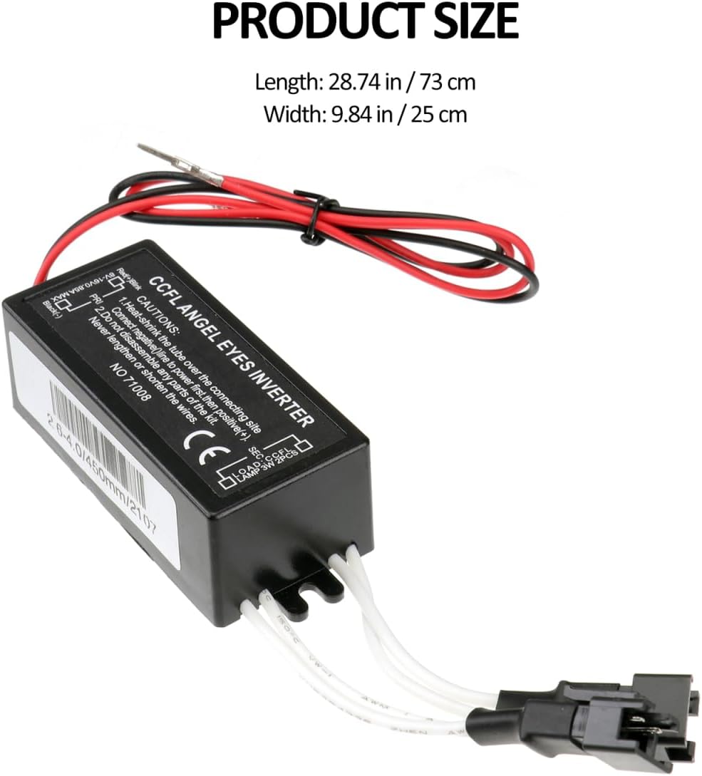 12V Ccfl Angel Eyes Inverter Driver Perfect Replacement for Aftermarket Light Rings Prevents Short Circuits Compact Design (3.30 X 1.18 X 0.86 Inch)