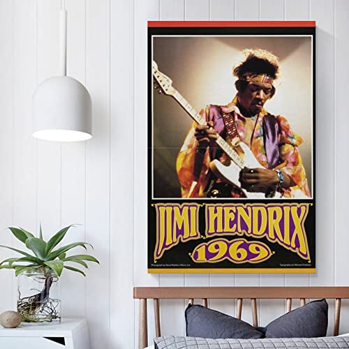 Flowerwine Jimi Singer Hendrix Poster Canvas Wall Art Room Decor Picture For Bedroom Office Bar And Dormitory 08X12Inch(20X30Cm) #TOP4