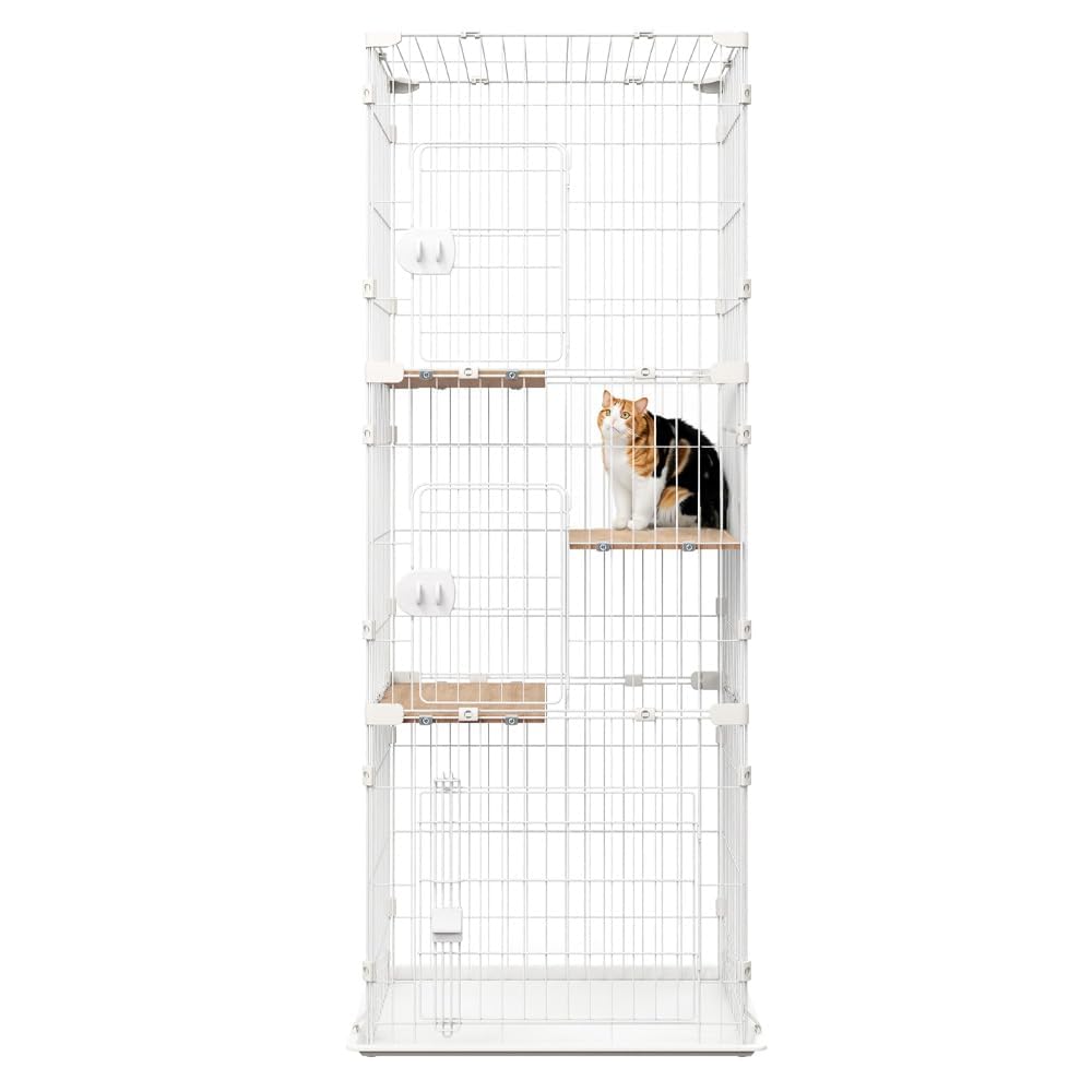 Amazon.co.jp: コンパクトキャットケージ ナチュラル 3段ナチュラル