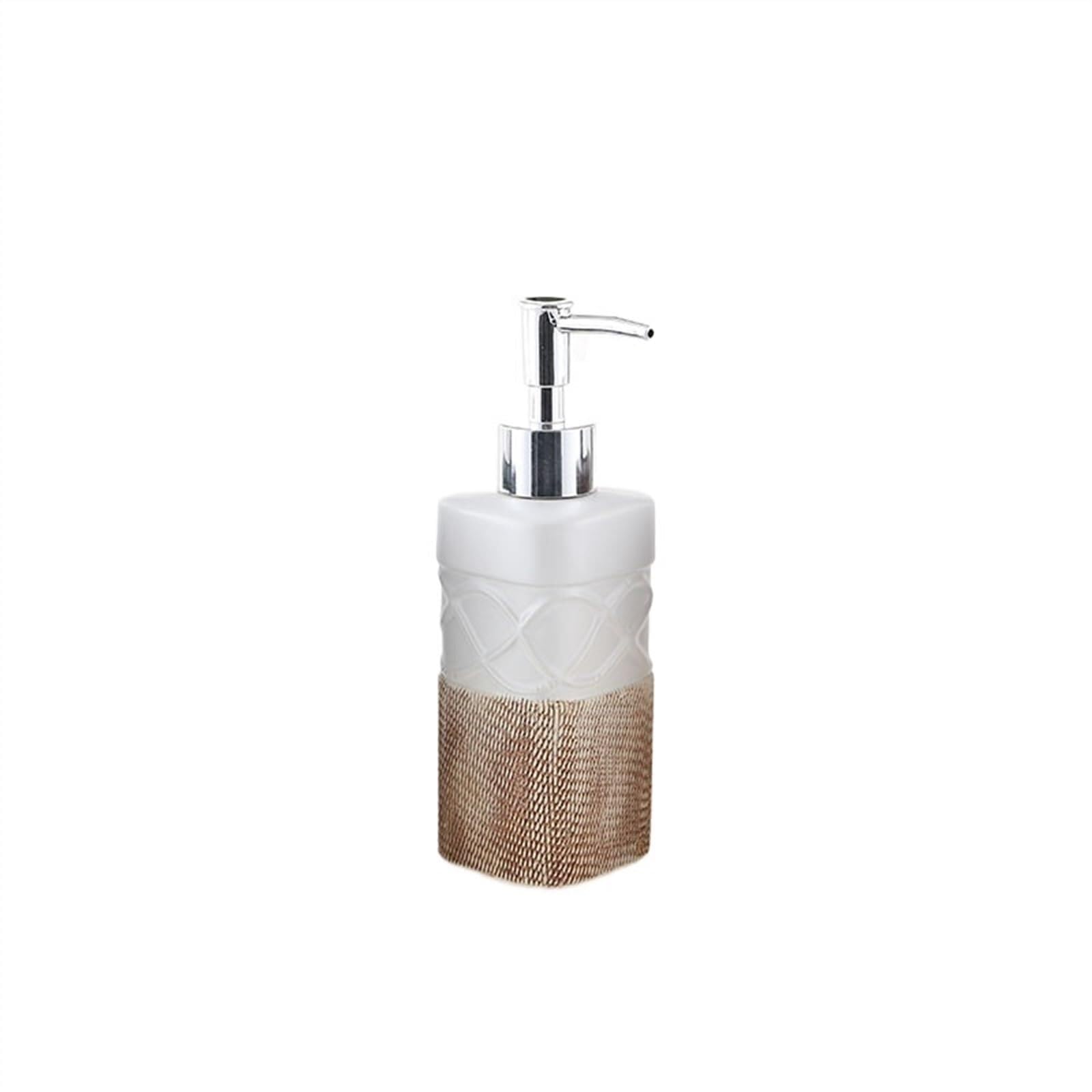 Yuue White Empty Barthroom And Dish Soap Dispenser Ceramic For Lotion Bathroom Kitchen Dishwashing Frosted Pump Empty Decor For Counter(White)