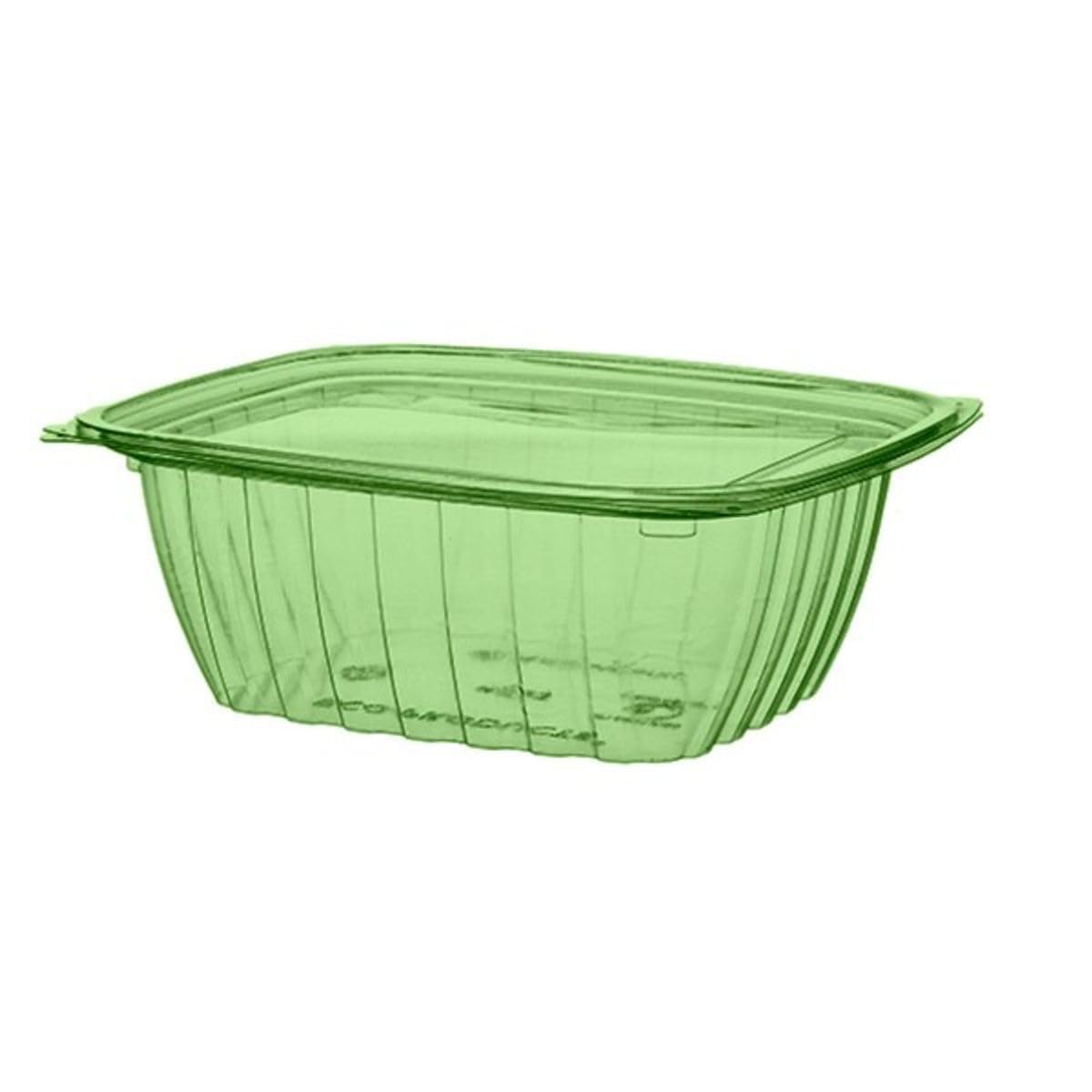 Vegware Recipientes compostables de 32 onzas con tapas, caja de 200 unidades, plástico PLA para preparación de comidas, caja para llevar con tapa, hecha de PLA, un material renovable hecho de plantas,