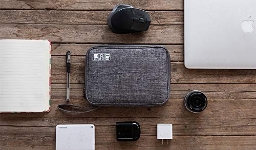 Electronic Organizer Cable Organizer Compact Travel Organizer Bag Electronics Accessories Cases Storage Bag Waterproof for Cable USB SD Card Power Bank Earphone (Black)