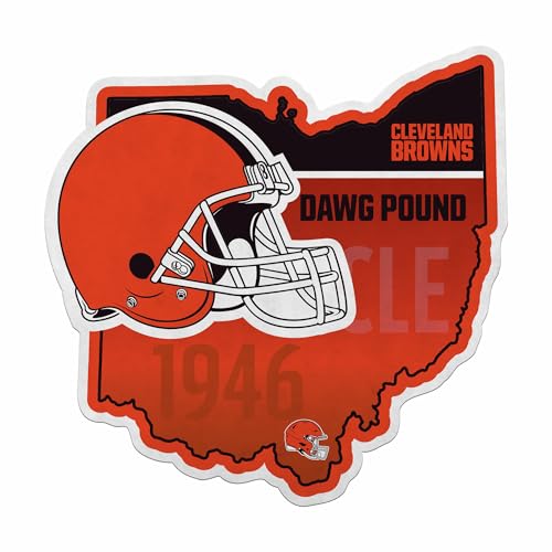 Rico Industries NFL Football Cleveland Browns State Shape Shape Cut Pennant - Home and Living Room Décor - Soft Felt EZ to Hang