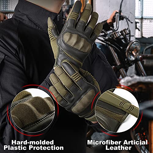Axbxcx Touch Screen Full Finger Gloves For Motorcycles Cycling Motorbike Atv Bike Camping Climbing Hiking Work Outdoor Sports Men Women Green Xl #TOP1