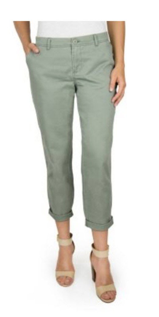Woolrich Womens Washed Cropped Sunday Chino Pants 6 Washed Sage Green