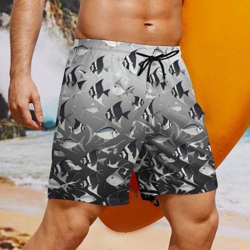Mens Gradient Swim Trunks Quick Dry Beach Shorts with Mesh Lining Pockets Drawstring Summer Wear S-3XL4