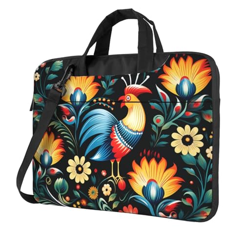 Bolso con patrón folklórico polaco para laptop 14 pulgadas