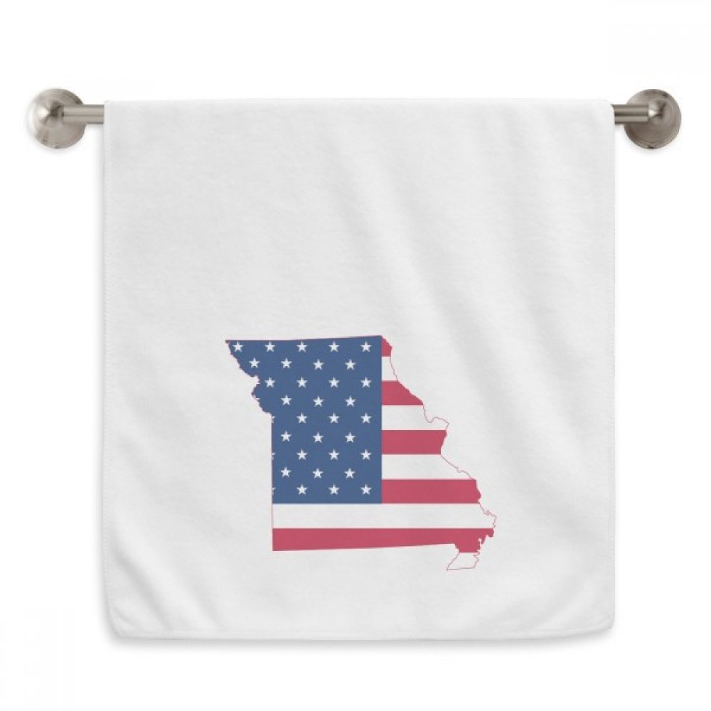 Serviette drapeau américain Missouri de 33x74 cm en blanc