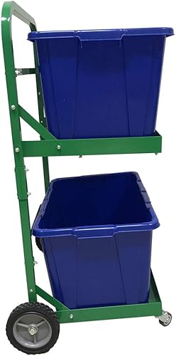 Miniatura 5 de Lingtoolator n Cart - Carrito de reciclaje reforzado con metal con 4 ruedas para el hogar, cocina, basura de jardín, ruedas giratorias de 360 grados
