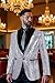 Coucoland Silver Sequin Blazer Men-Shiny Jacket Disco Outfit Men for Party（Silver,M）