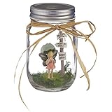 Grasslands Road Fairy Garden in an Illuminated Mason Jar (Crossroads)