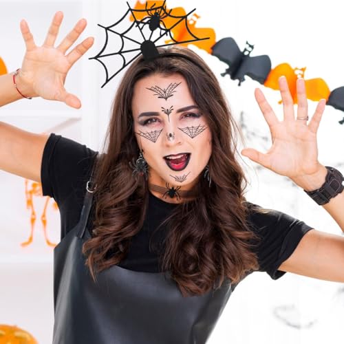 Halloween Kostüm Damen Spinnennetz Poncho, Damen Halloween Kleid Spinne Cosplay Kostüm, Halloween spinnen Kostüm Set mit halloween haarreif, Spinnen strumpfhose, Spinnen Tattoos, Spinne Ohrringe