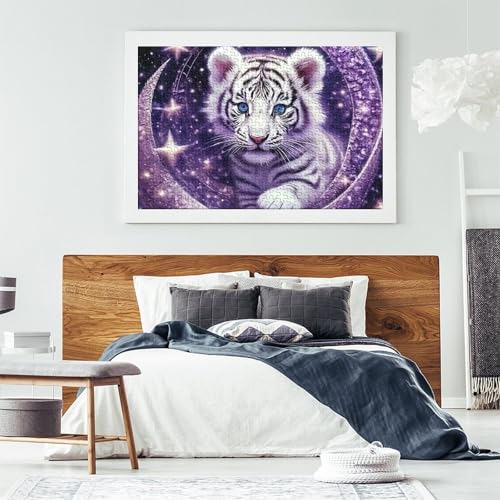 Rompecabezas imposible White Cub de 1000 piezas, desafío morado estrellado de 70x50 cm 7
