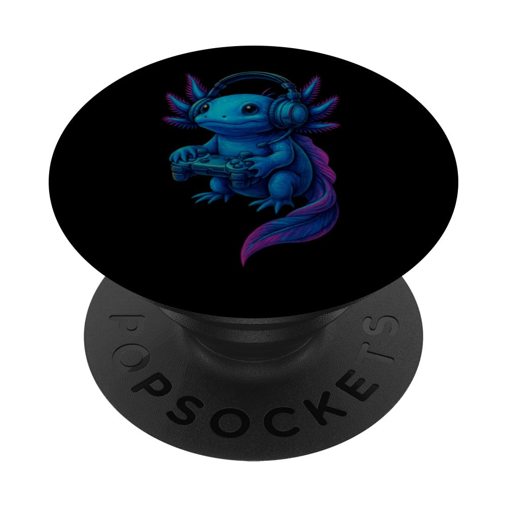 Axolotl Funny Video Games Gamer PopSockets Adhesive PopGrip