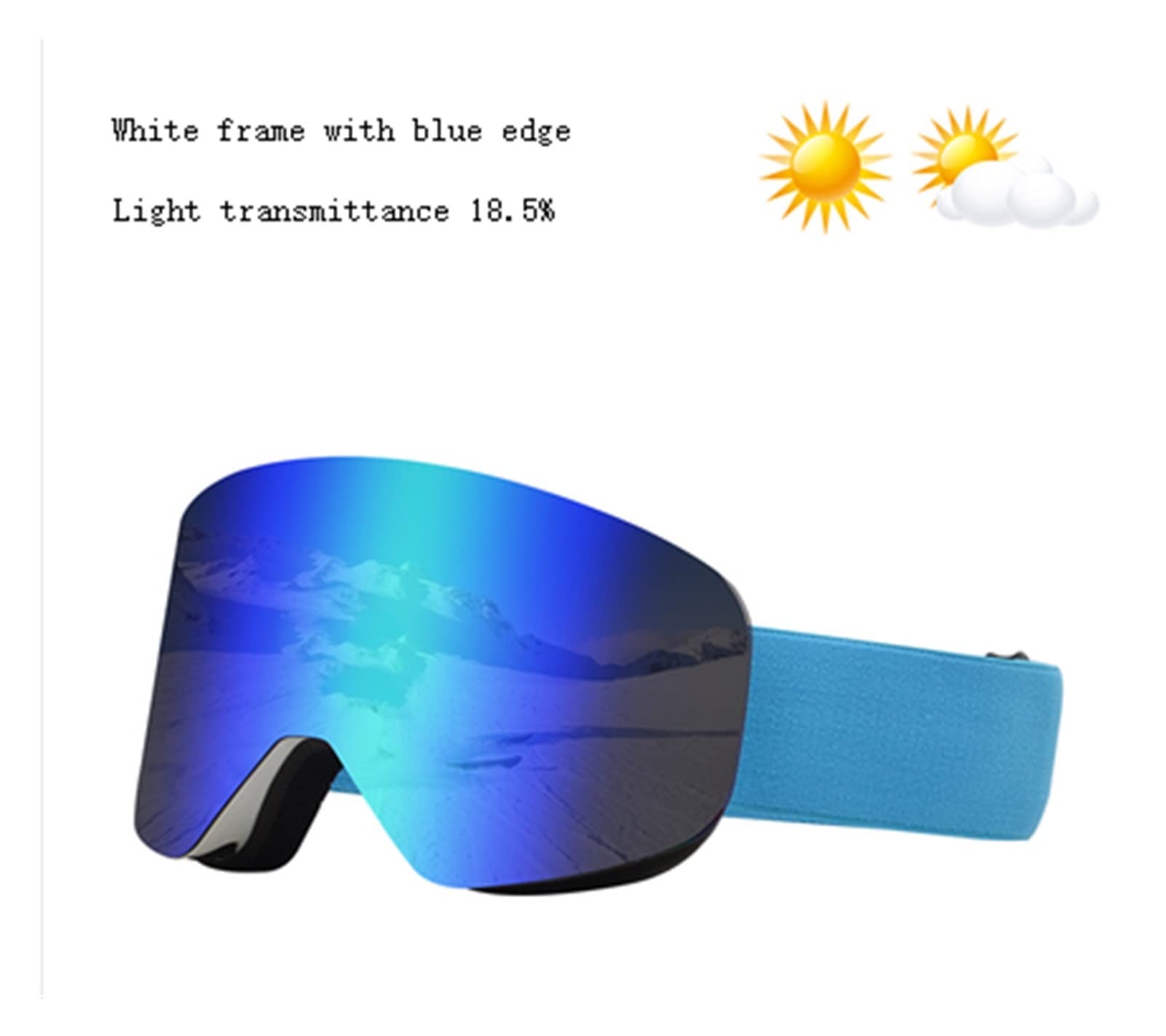 QINQIN Double Couche Anti-buée étanche Peut Bloquer des Lunettes de Ski Ultraviolet Hiver (Color : White Frame Blue Chip)