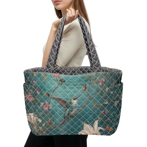 Bolsos tipo tote Lotusorchid para mujer, bolso hobo de doble cara con bolsillos, gran capacidad miniatura 2