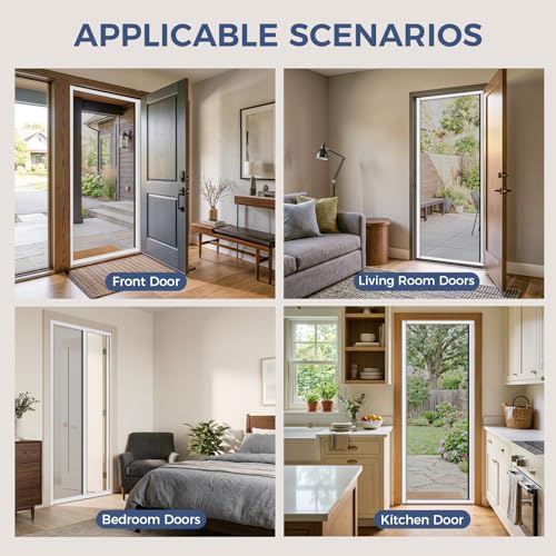 FIFIFO Retractable Screen Door 38" x 80"，Adjustable Patio Screen Door Kit，Width Adjustable，White Aluminum Frame & Black Mesh，Suitable for Front Door, Rear Door,Bedroom by FIFIFO - Image 7