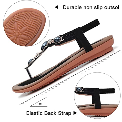 SHIBEVER Flat Sandals for Women Dressy: Summer Comfortable Dress Thong Flats Sandal3
