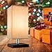 Finether Minimalist Wood Desk Lamp | Table Lamp with Fabric Shade Modern Bedside Lamp for Bedroom, Living Room, Office