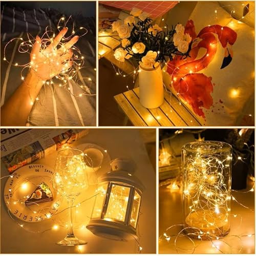 Image of HUMAIZAR 10M USB LED String Lights with 100 LEDs - Warm White Decorative Fairy Lights for Ramadan Eid Decorations, Kids Room, Wall Hanging, Mother's Day Gift, Festive Lighting (Pack of 1 Set)