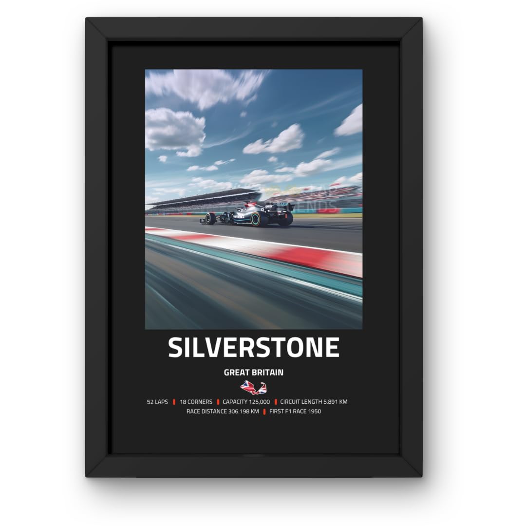 Lap Legends Silverstone F1 Track Framed Display Gift