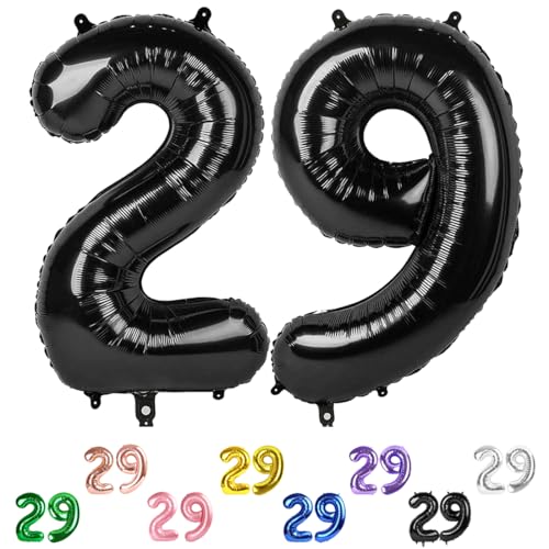 Number Balloons 40 Inch Black 29 Balloon Numbers for Women Men 29th Birthday Party Supplies Anniversaries Graduation Photo Prop Decoration