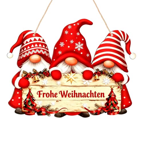 Bipl Weihnachtsdeko Tür, Frohe Weihnachten Anhänger Holz Willkommen...