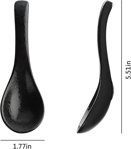 Miniatura 3 de Juego de 5 cucharas de sopa asiáticas de cerámica, cucharas japonesas de sopa de ramen, cucharas de sopa china de porcelana para fideos ramen, salsa