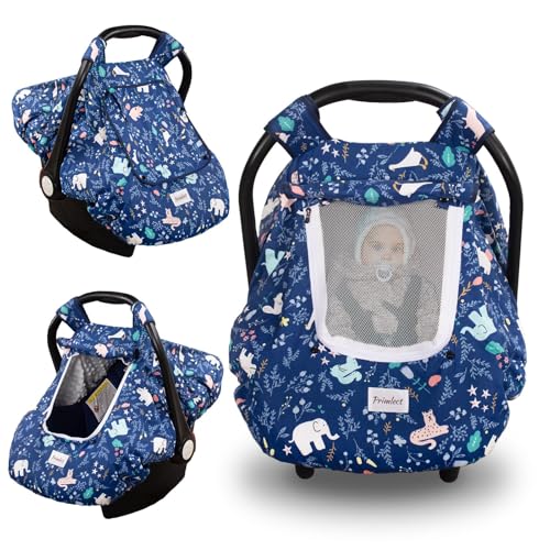 Image of Car Seat Cover Baby, Minky Baby Car Seat Cover, 3 in 1 Carseat Sover for Winter, Winter Carseat Cover for Baby with Storage Bag…