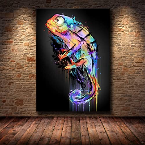Affiche caméléon abstrait moderne de haute qualité pour décoration de salon chic
