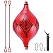 OPLIY Double End Ball, Boxing Speed Ball Leather Boxing Ball with Pump Speed Dodge Ball Include 2pcs Ring Locking for Gym MMA Boxing Sports Punch Bag (red)