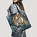 Tropical Tiger Leather Tote Bag Soft Handbag Vintage Shoulder Purses Fashion Top Handle Bag Large Capacity