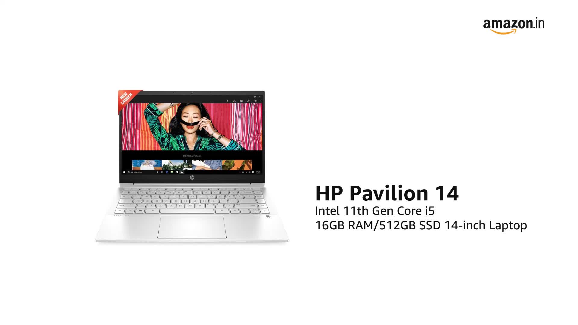 HP Pavilion 14, Intel 11th Gen Core i5 16GB RAM/512GB SSD 14-inch ...